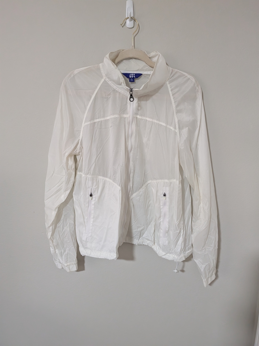 JoyLab White Packable Windbreaker Jacket SZ XL